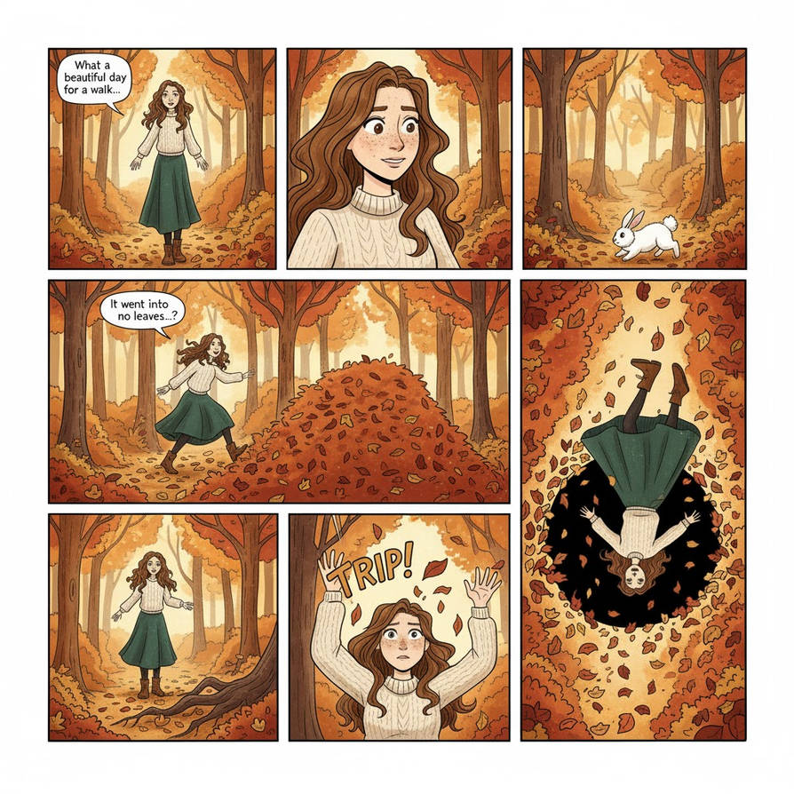 Fall Commic Falling in the middle of Fall by PotatoGal263 on DeviantArt