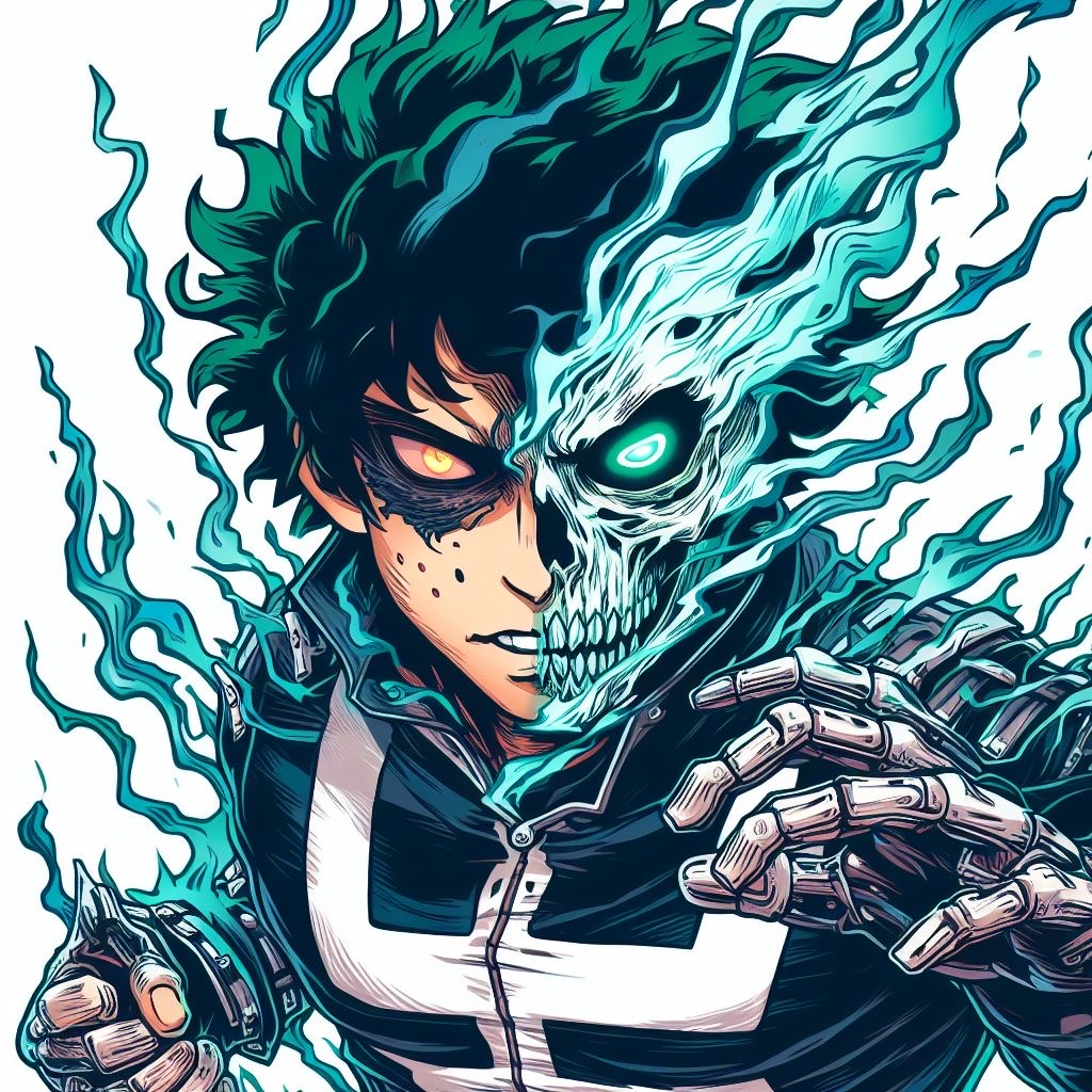 Izuku Midoriya transforming into Ghost Rider (A) by domtheo2k on DeviantArt