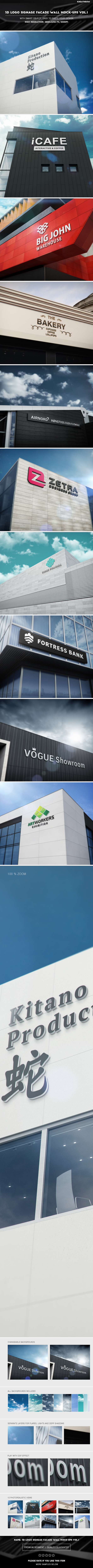 3d Logo Signage Facade Wall Mock Ups By Kheathrow On Deviantart