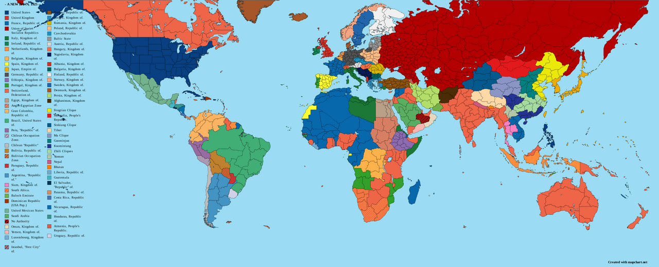 World Map 1925 A New Dawn: The World In 1925 by Seacatlol on DeviantArt