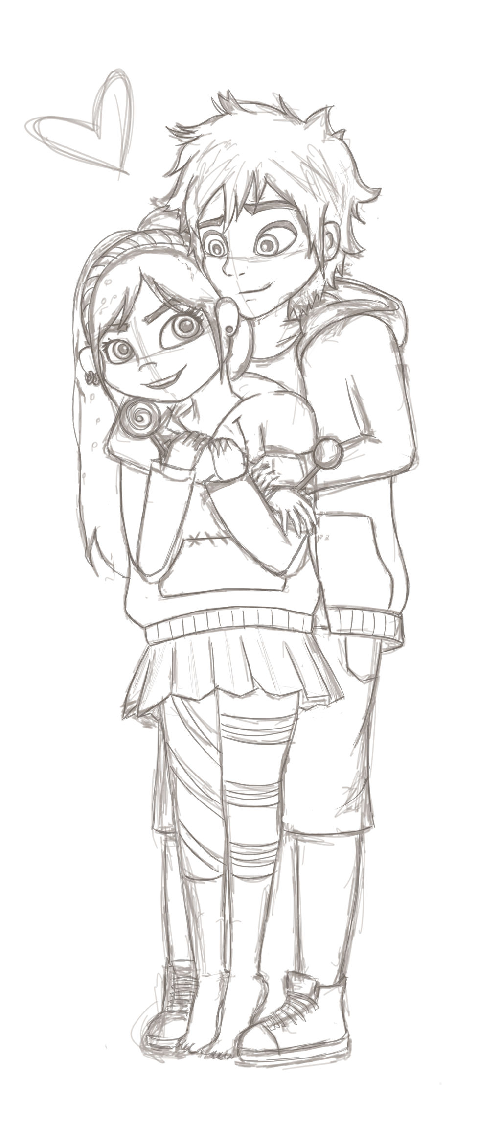 Hiro And Vanellope Sketch Ver.