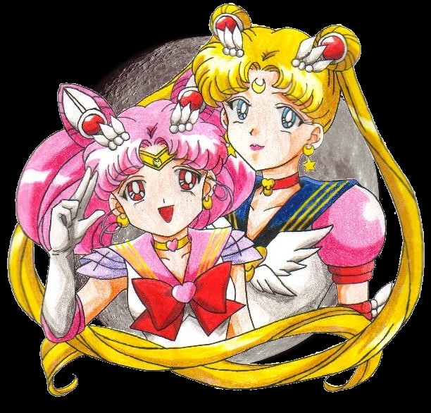 Sailor Moon and Chibi-moon