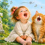Baby and Singing Kitten