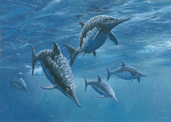 Ichthyosaur Group by EsthervanHulsen