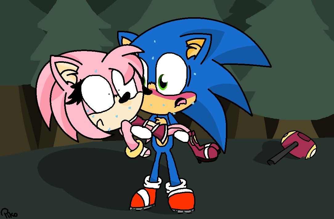 Sonic and Amy Photo: Sonic has something to say to amy