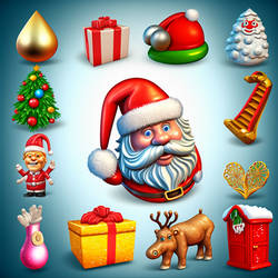 Aaron Wacker icon pack Christmas full color 3d ico