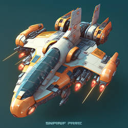 Aaron Wacker isometric glossy 3d game spaceship