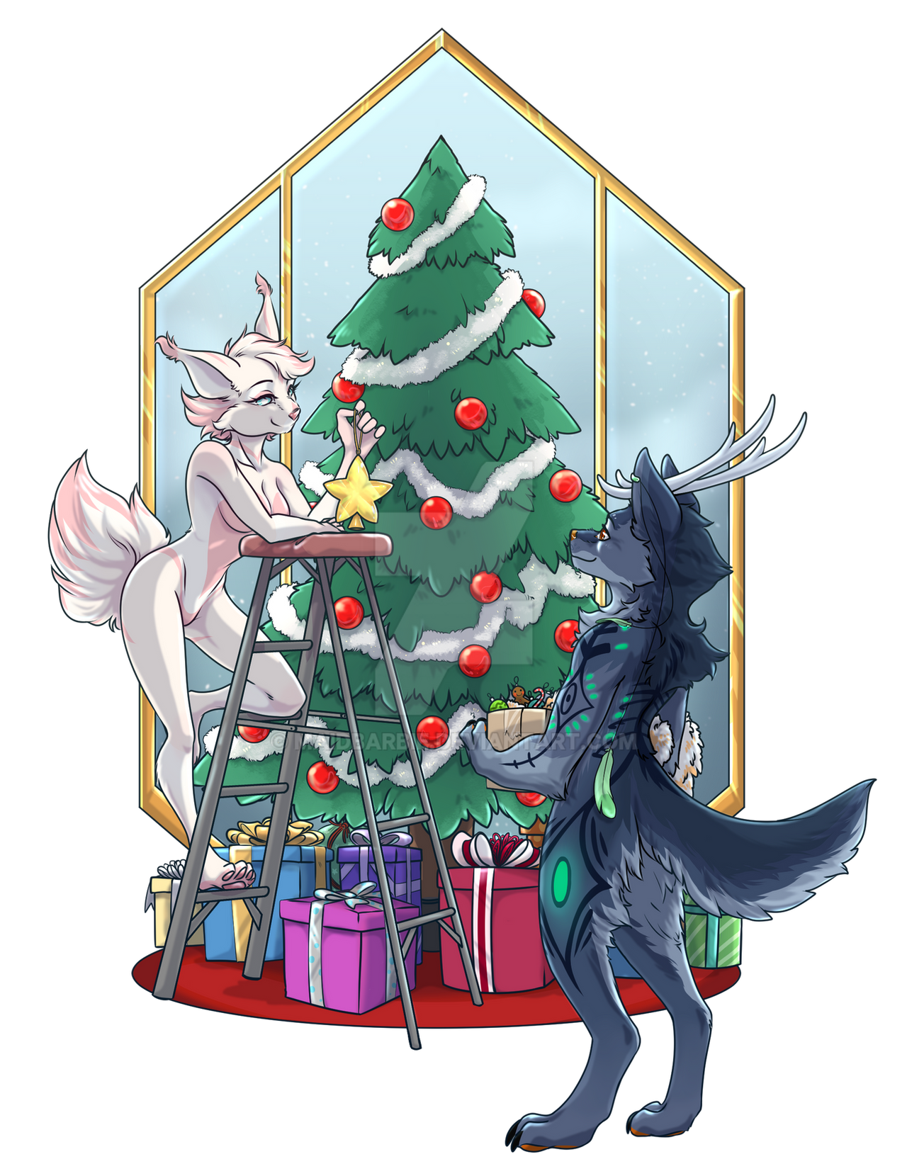 Runa and Cheena Christmas by MaidBarbie on DeviantArt