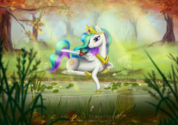 Princess Celestia_quiet garden (UPDATED) by Stasushka