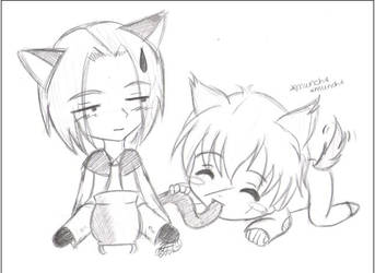 +Chibi Remus and Snape+