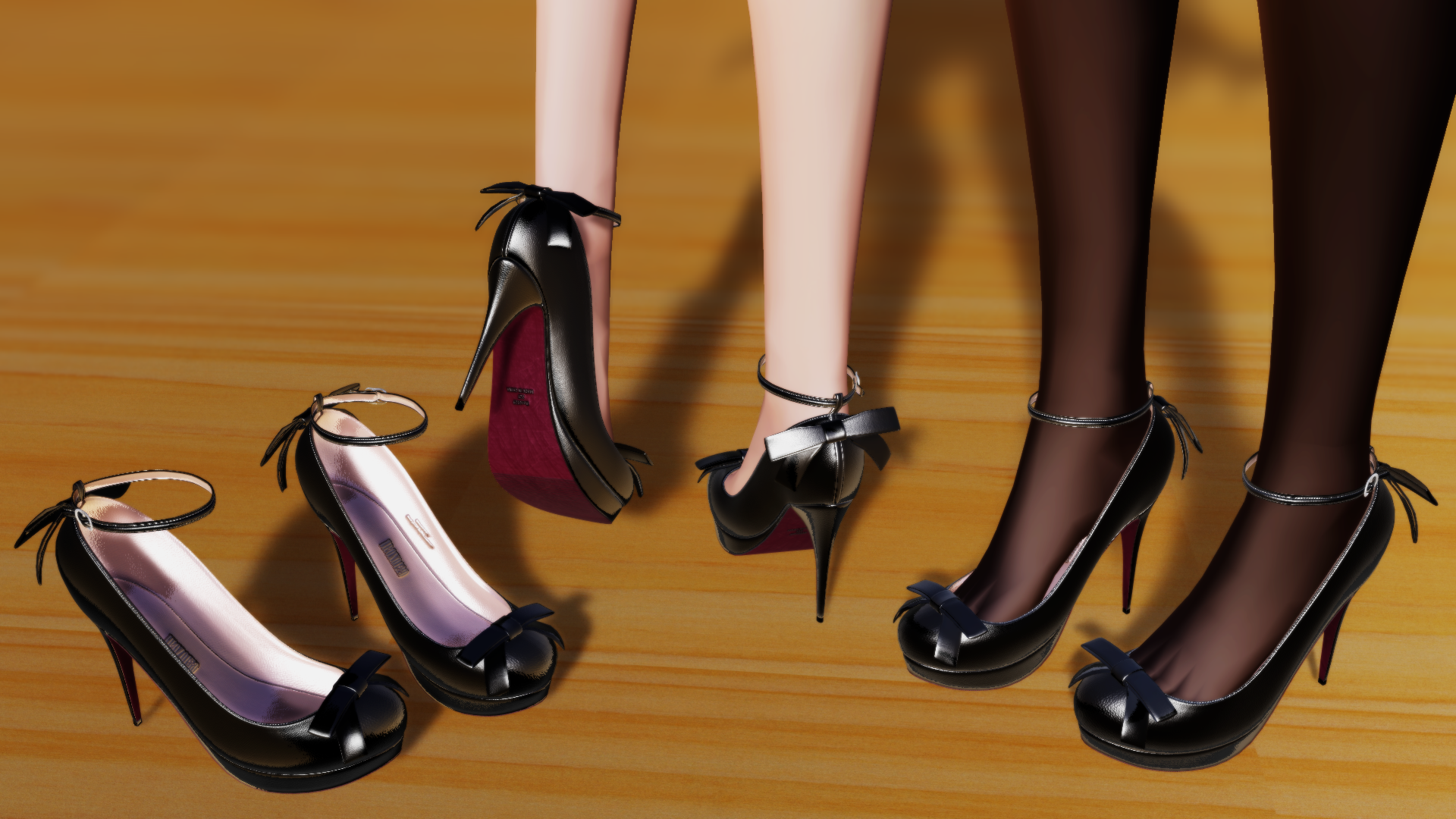 High heels на русском. MMD туфли. Необычные каблуки. Туфли с атласной лентой.
