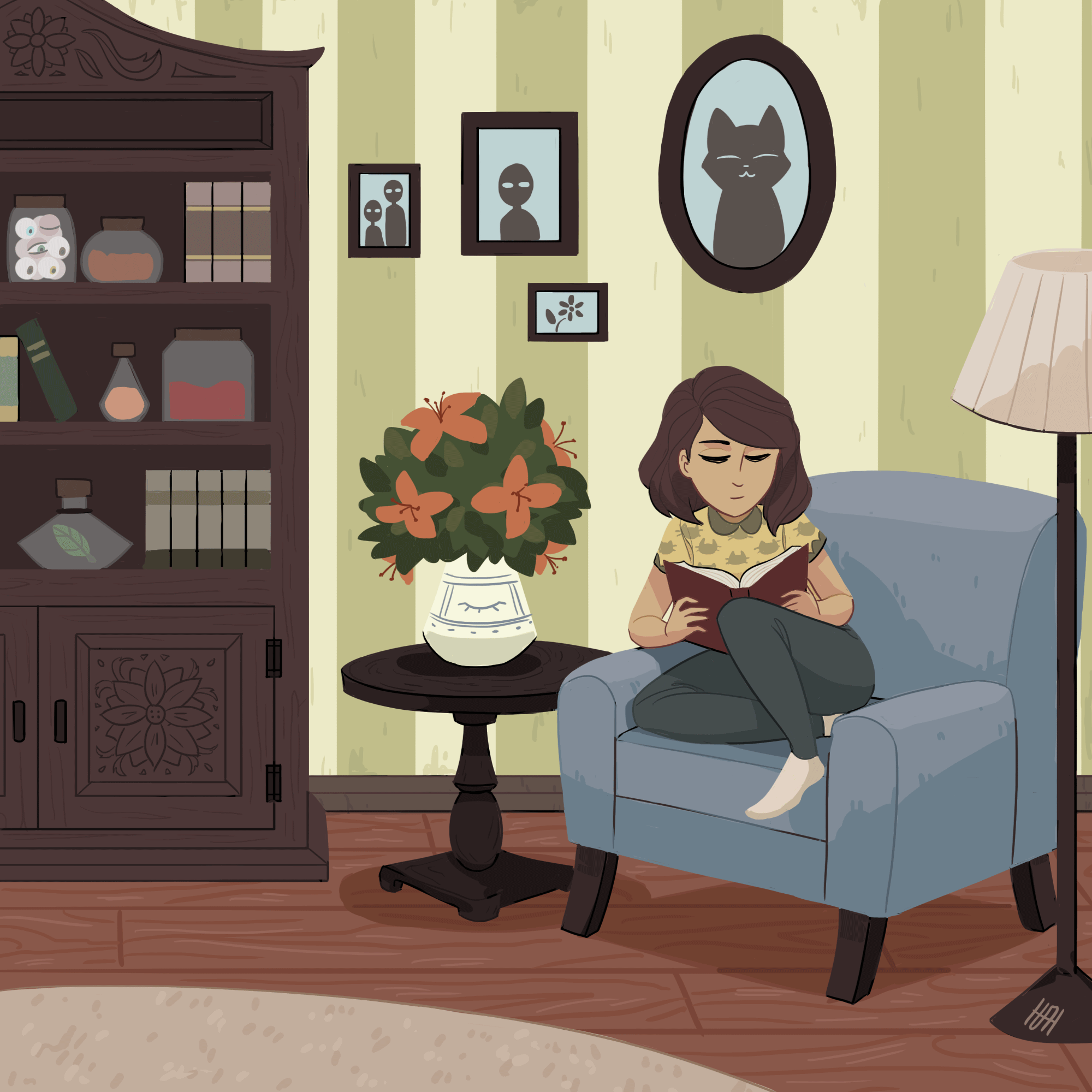 Reading [gif] by IsaTwoThree on DeviantArt