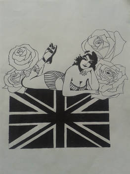 British Sweetheart/Pin-up Tattoo Design