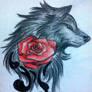 wolf rose tattoo