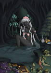 Orelyn Enjoying an Enchanted Bath in a Secret Cave