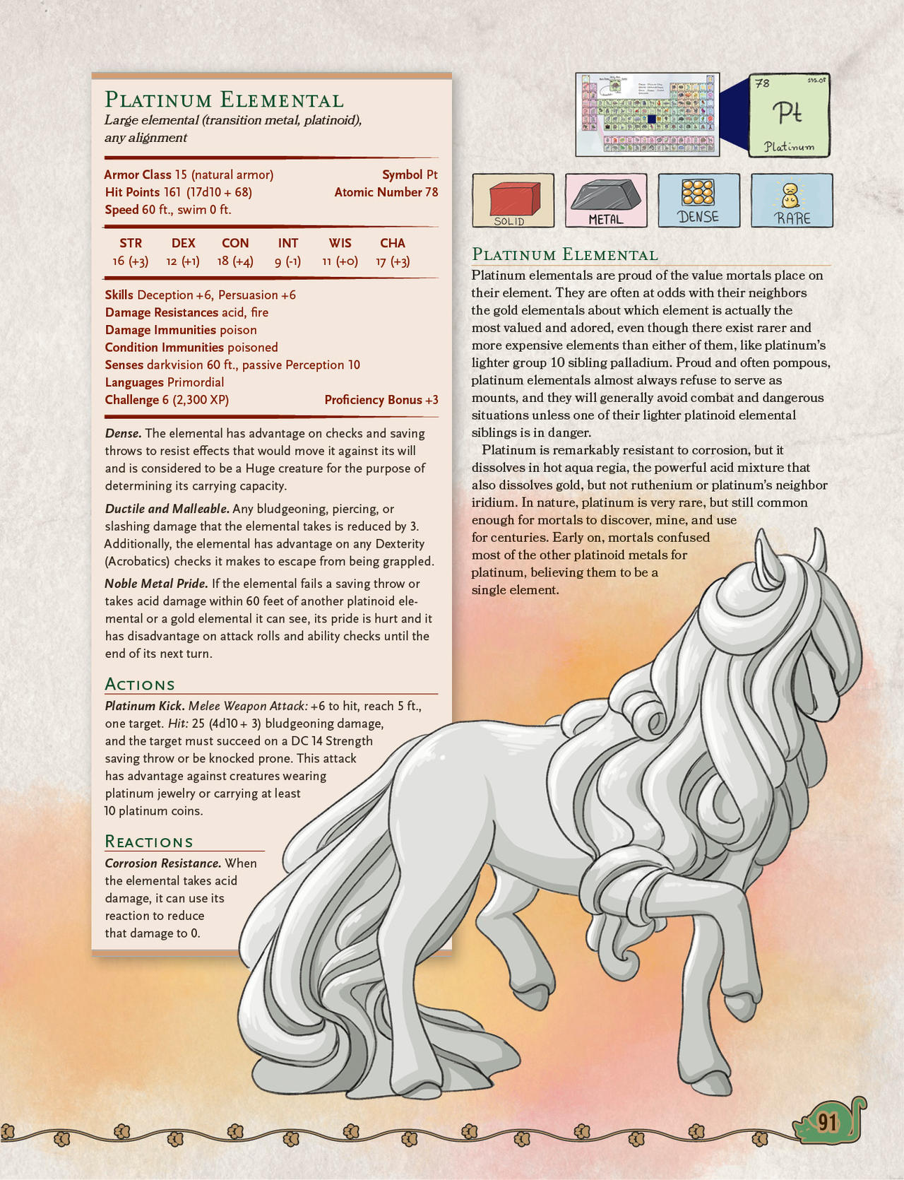 Periodic Table of Elementals: Platinum Elemental by Catilus on DeviantArt