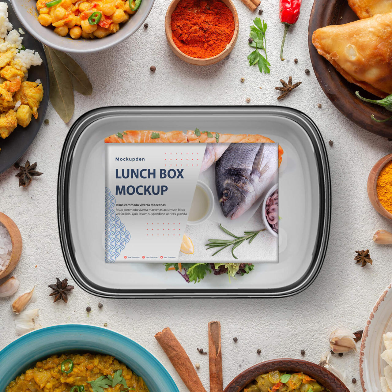 Download Free Lunch Box Mockup Psd Template By Mockupden On Deviantart