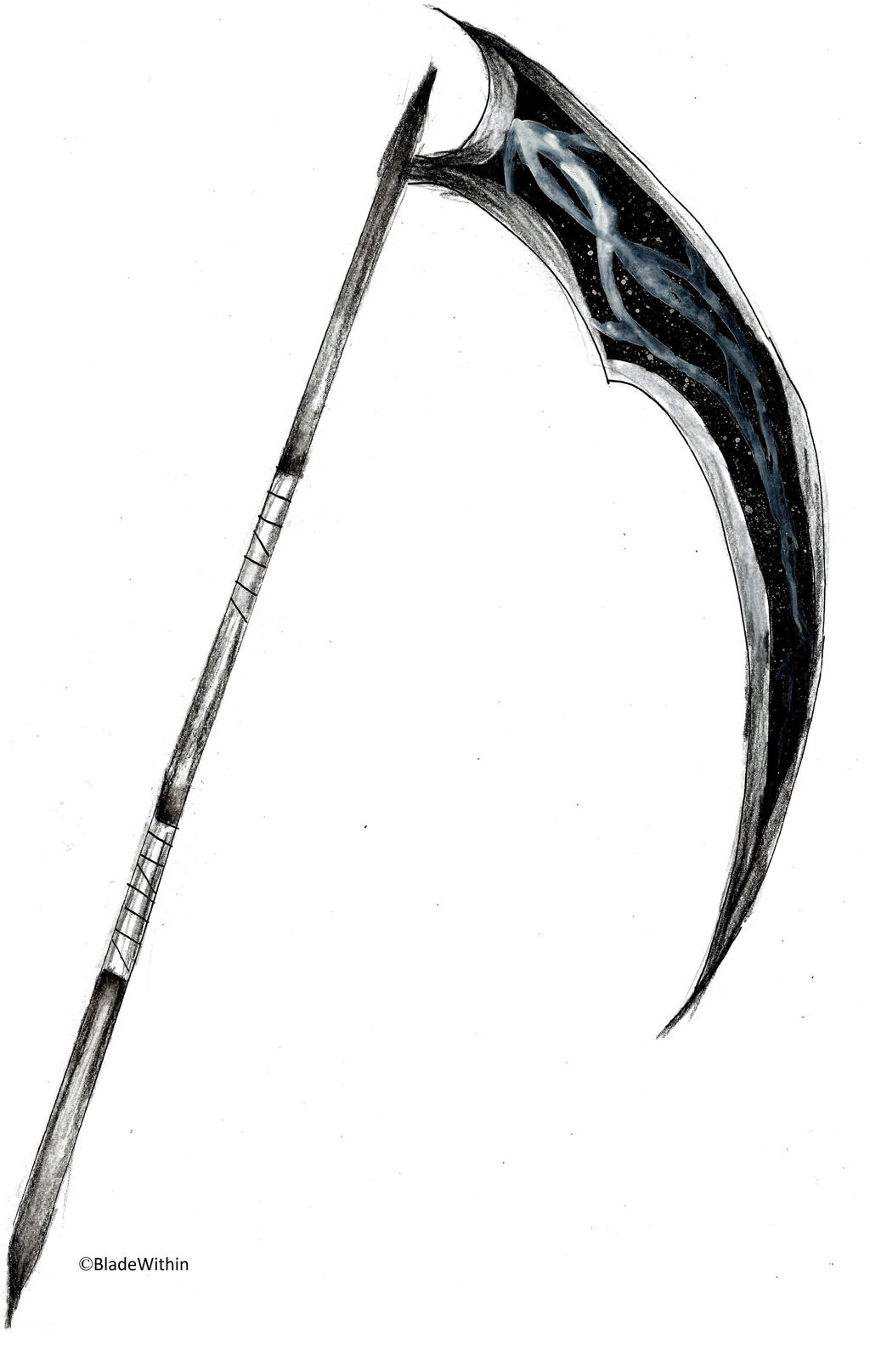 Sithe Drawings Weapon-MonoChrome Scythe by BladeWithin on DeviantArt