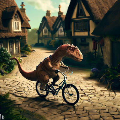 Dino on bike 1