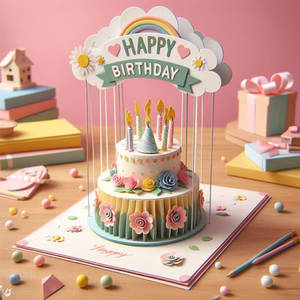 Happy Birthday Card Cake 4
