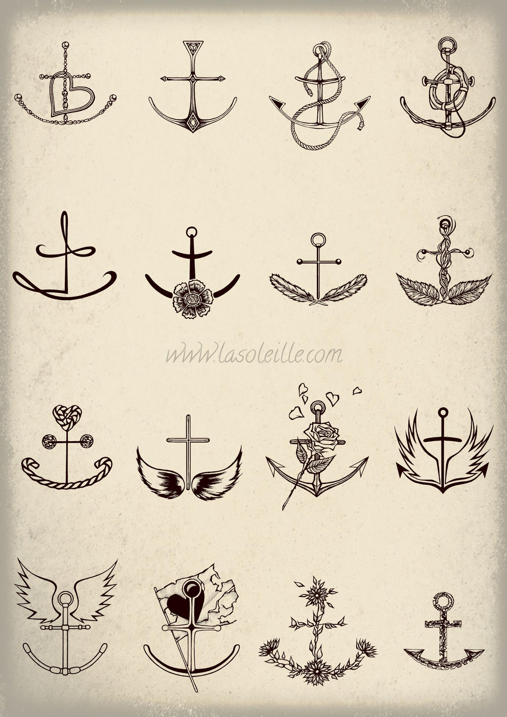 Anchor Tattoos - Set ONE by SabineSusanne on DeviantArt