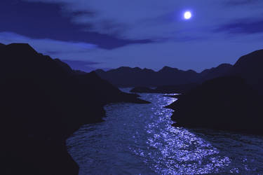 River at night