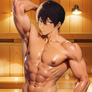 Muscular Bikini Haruka Nanase At The Sauna Room