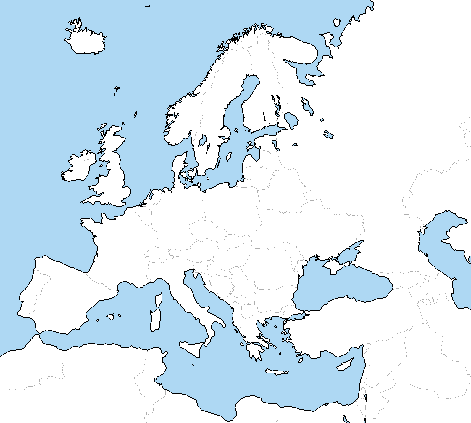 Blank Europe map