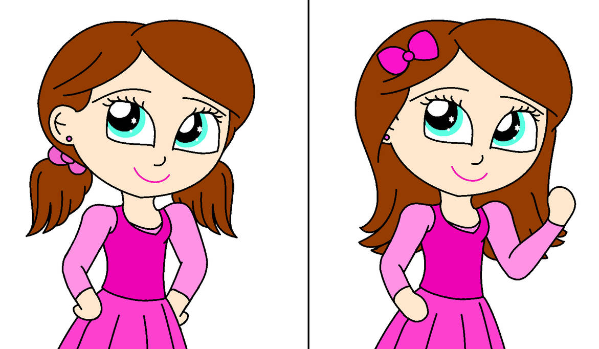 Down Hair VS Pigtails by CaitlinSparkle on DeviantArt