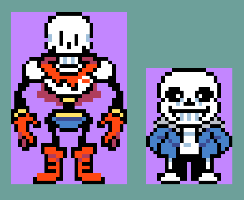 Minecraft pixel art! sans and papyrus overworld by EdstravagantArt on  DeviantArt