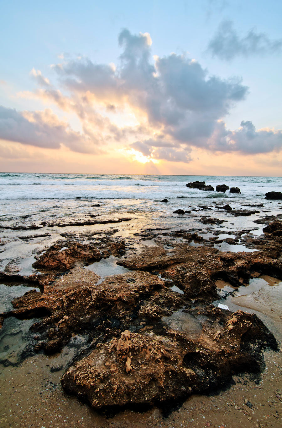 sunset on beautiful beach