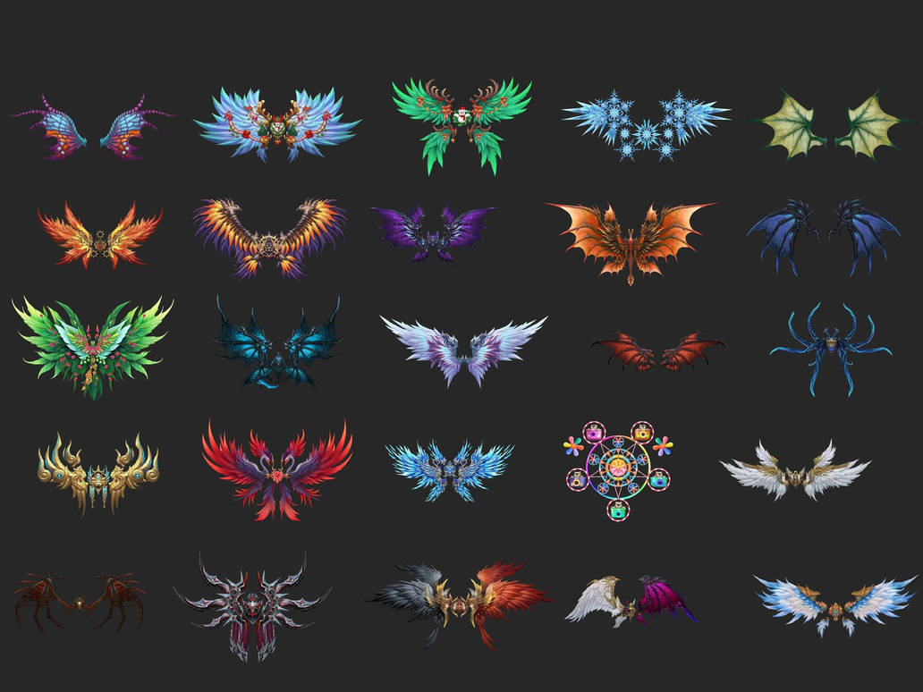Character Wing Design Fantasy Wings Pack 25 Models (Part 06) by Lilito3D on DeviantArt