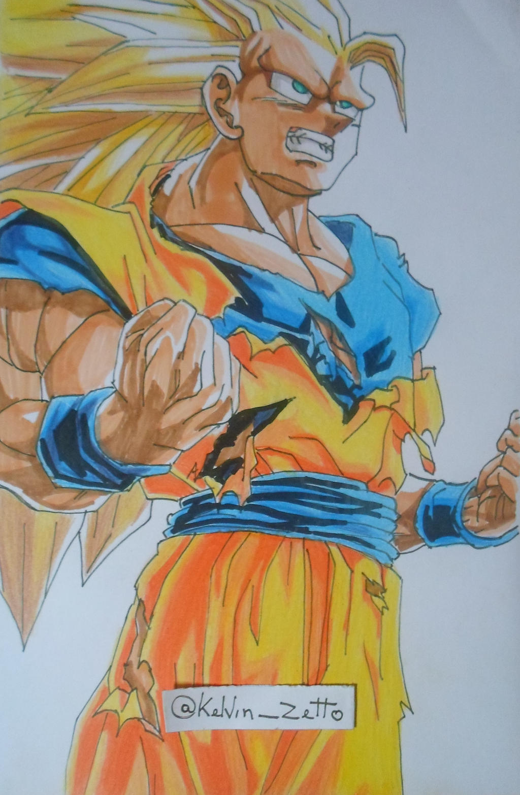 Desenhando Goku SSJ 5 - Speed Drawing Goku SSJ 5 