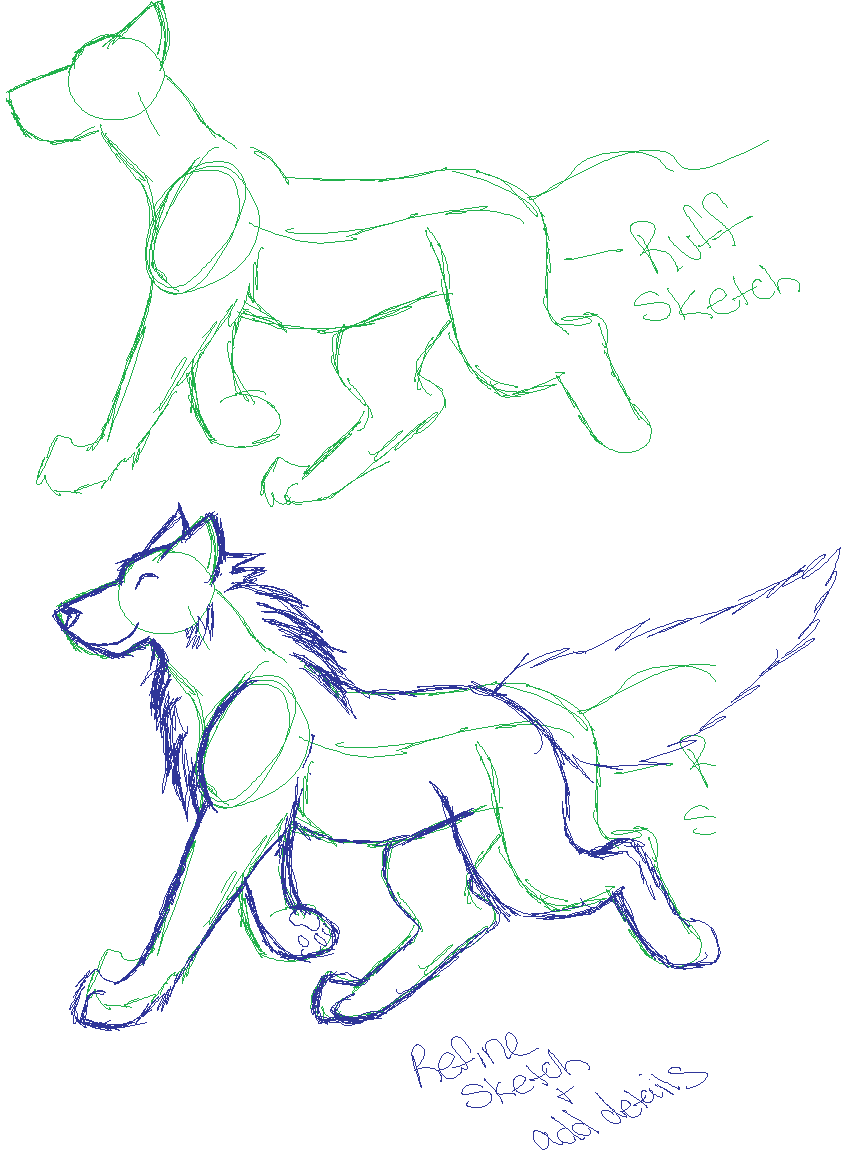 How i draw wolves