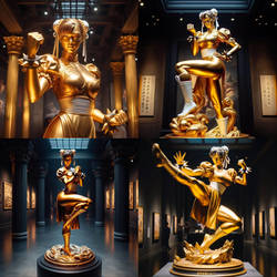 Chun li turned into a golden statue