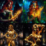 Poison Ivy turned into a golden statue