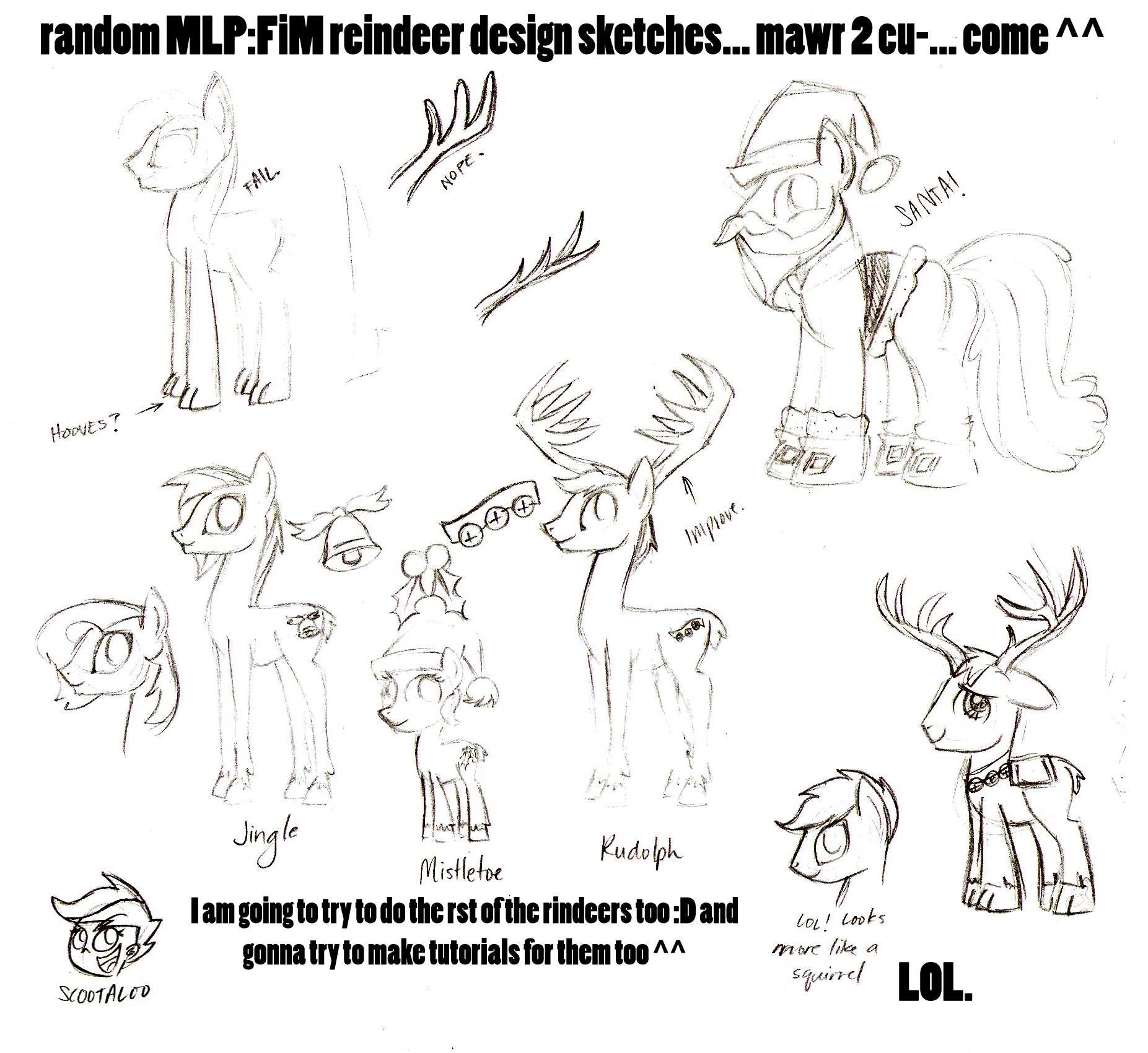 random reindeer design sketches :PPPPP