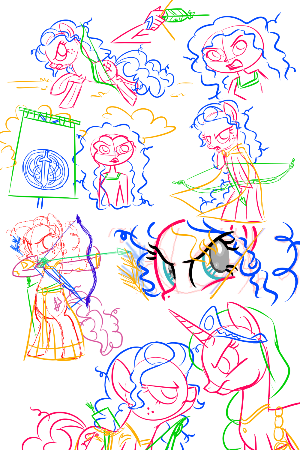 BRAVE: Sketches: Merida in DP and MLP c: