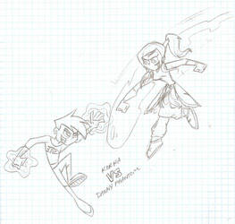 SKETCH: Korra VS Danny Phantom