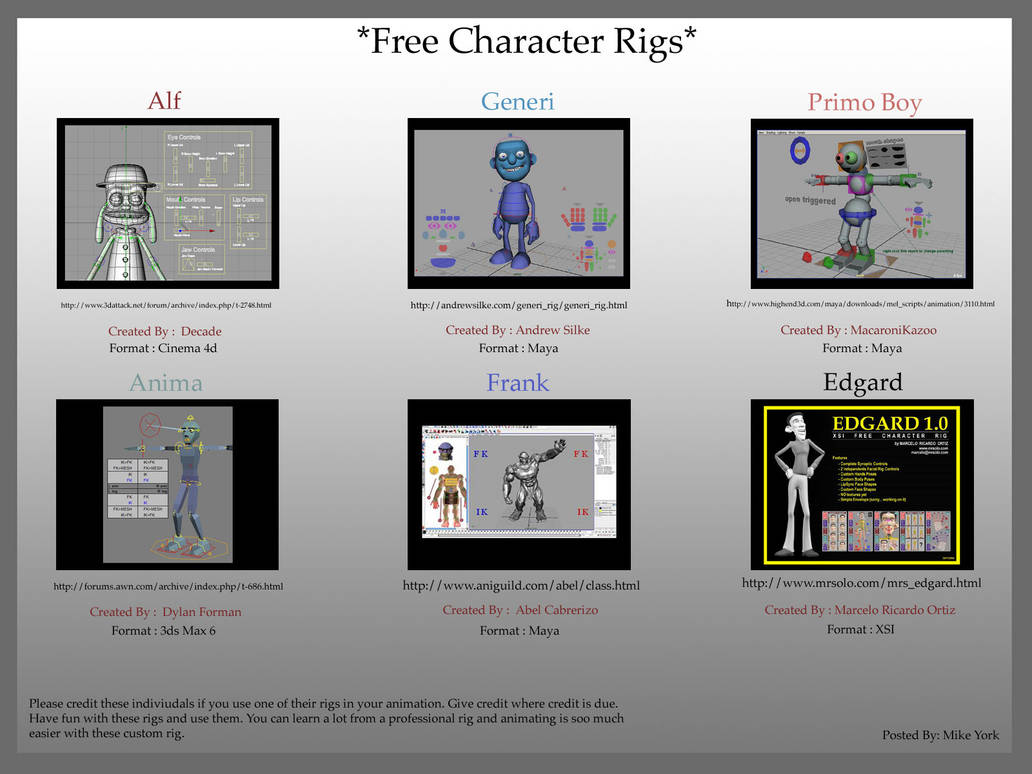 Free Character Rigs by 3dAnimationgroup on DeviantArt