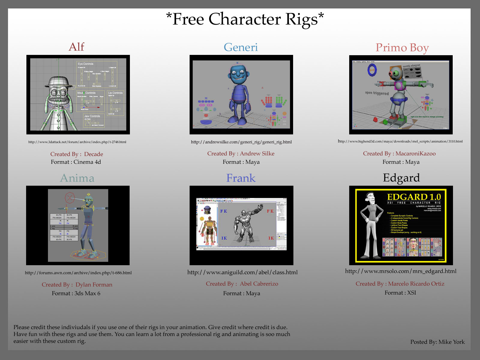 Free Character Rigs by 3dAnimationgroup on DeviantArt