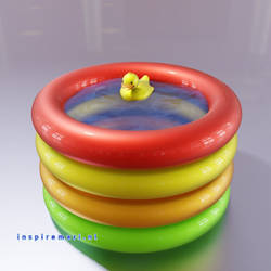 Rubber Duckie in a Kiddie Pool