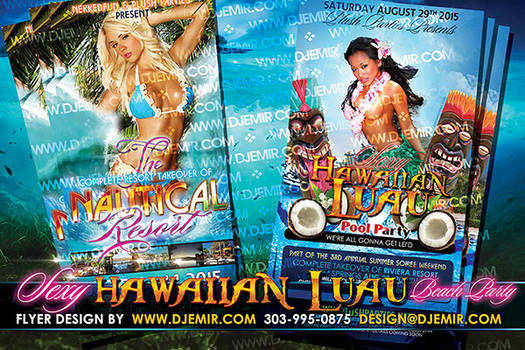 SexyNauticalHawaiianLuauBeachPartyFlyer600x400