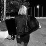 young man cradle carried by blonde amazon