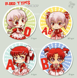 Blood types button set