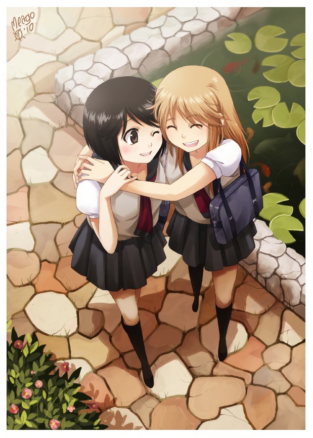 2 anime girl best friends