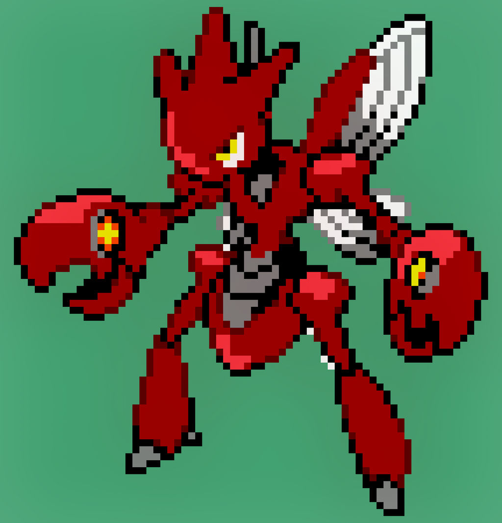 Pixelated Pokemon Scizor by OrobosvsArt on DeviantArt