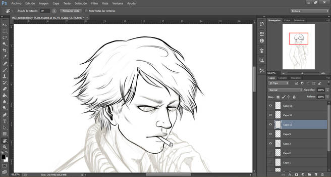 WIP. Enjoying the digital inking!