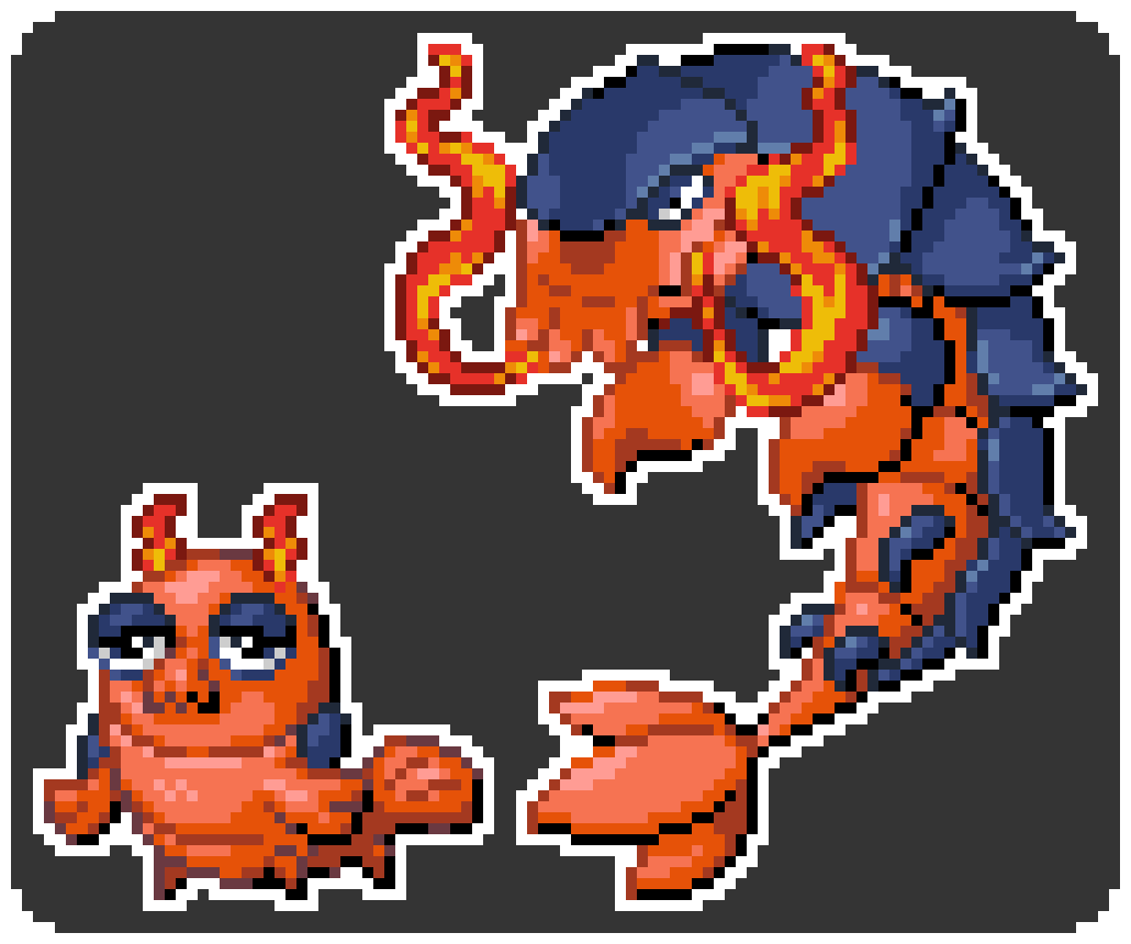 Shrimp Fakemon Sprites (Pokemon) by CourageousArcanine on