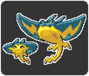 [Commission] Stingray Fakemon Sprites (Pokemon)